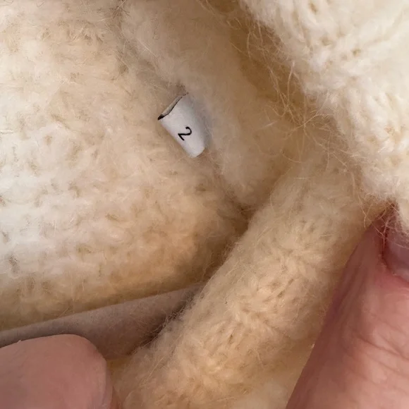 Sandro Off-White Textured Crew Neck Sweater - Picture 3 of 8